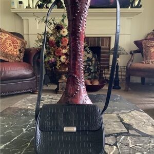 Vintage Ralph Lauren black crocodile embossed shoulder bag 9x7